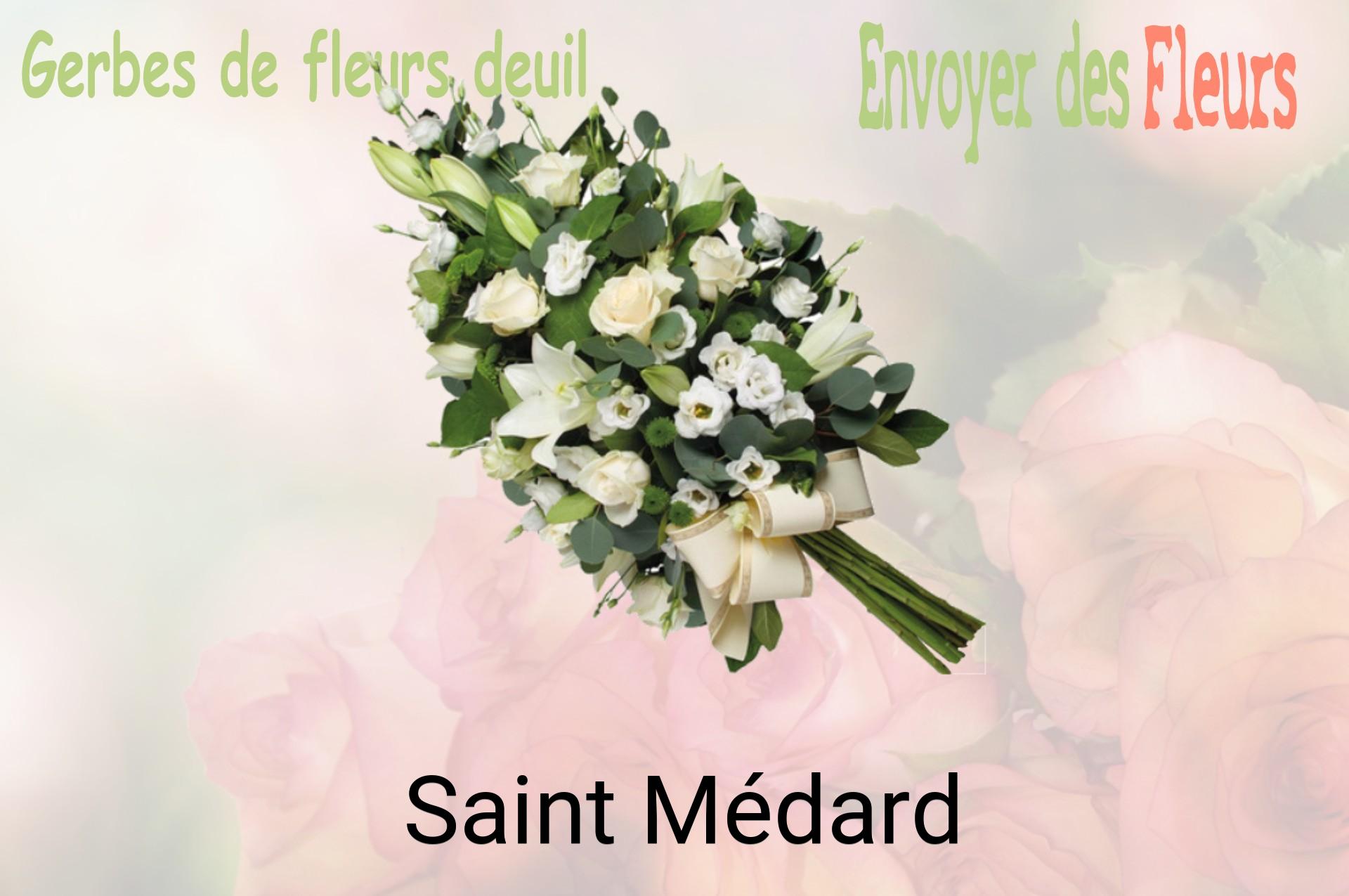 Gerbe de fleurs de deuil livrée à Saint-Médard